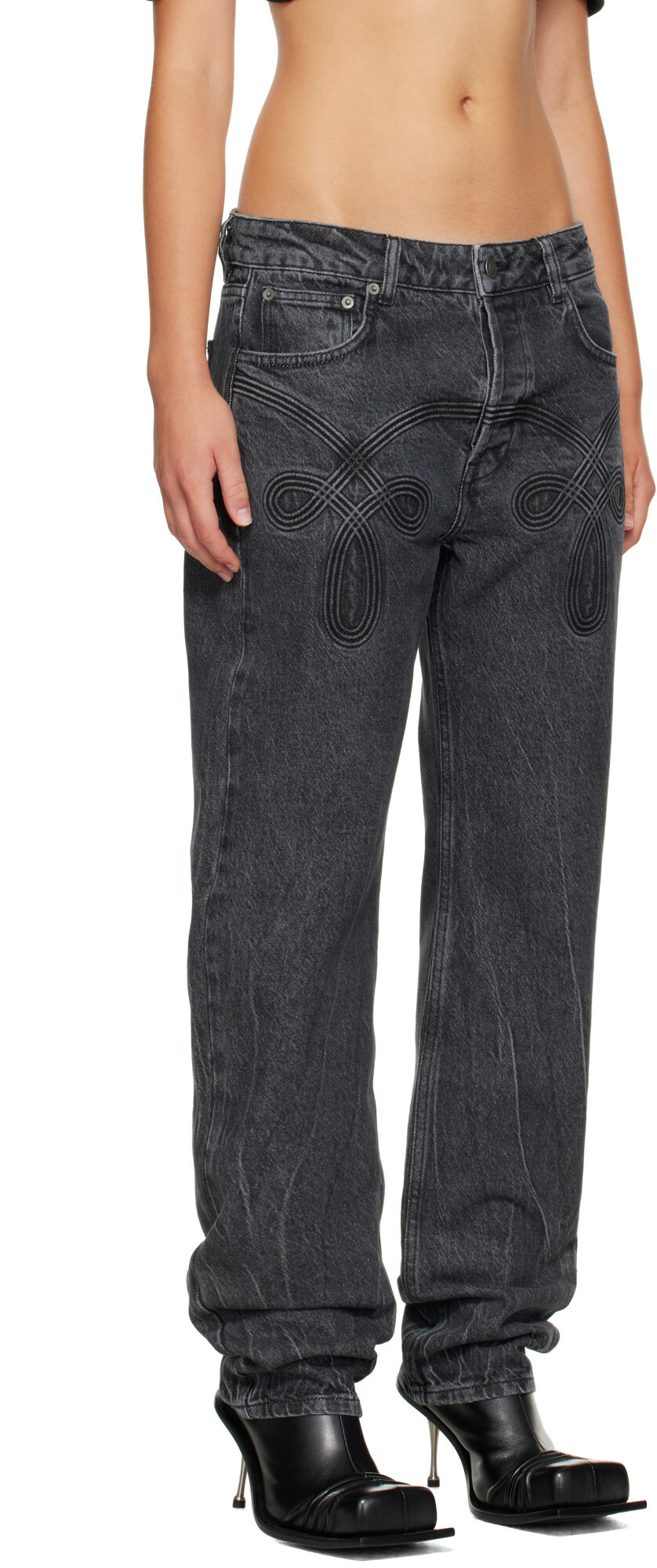 Stefan Cooke Black Braided Jeans