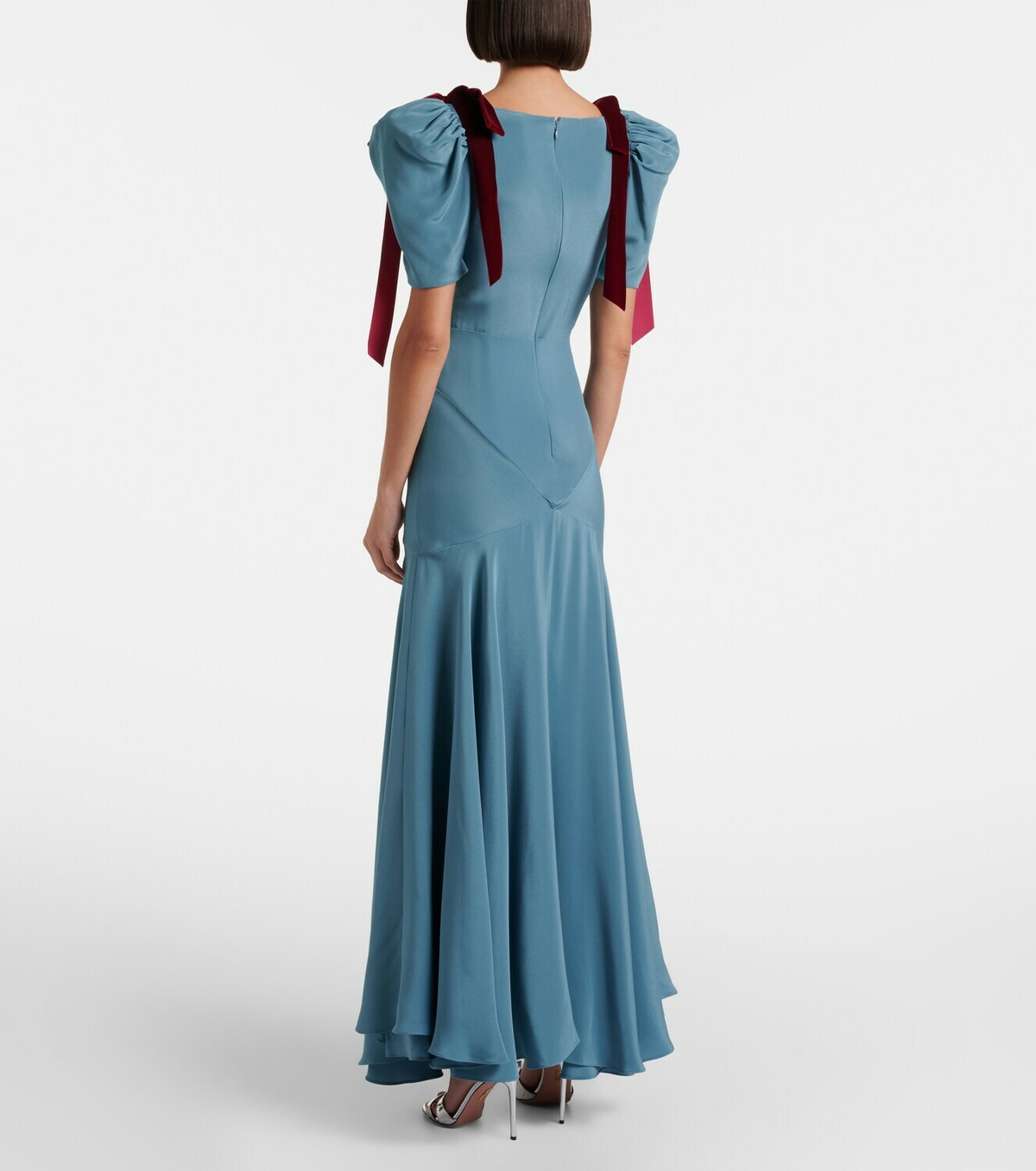 Rodarte Bow-detail silk satin maxi dress