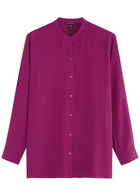 Eileen Fisher Silk Crepe Blouse Purple