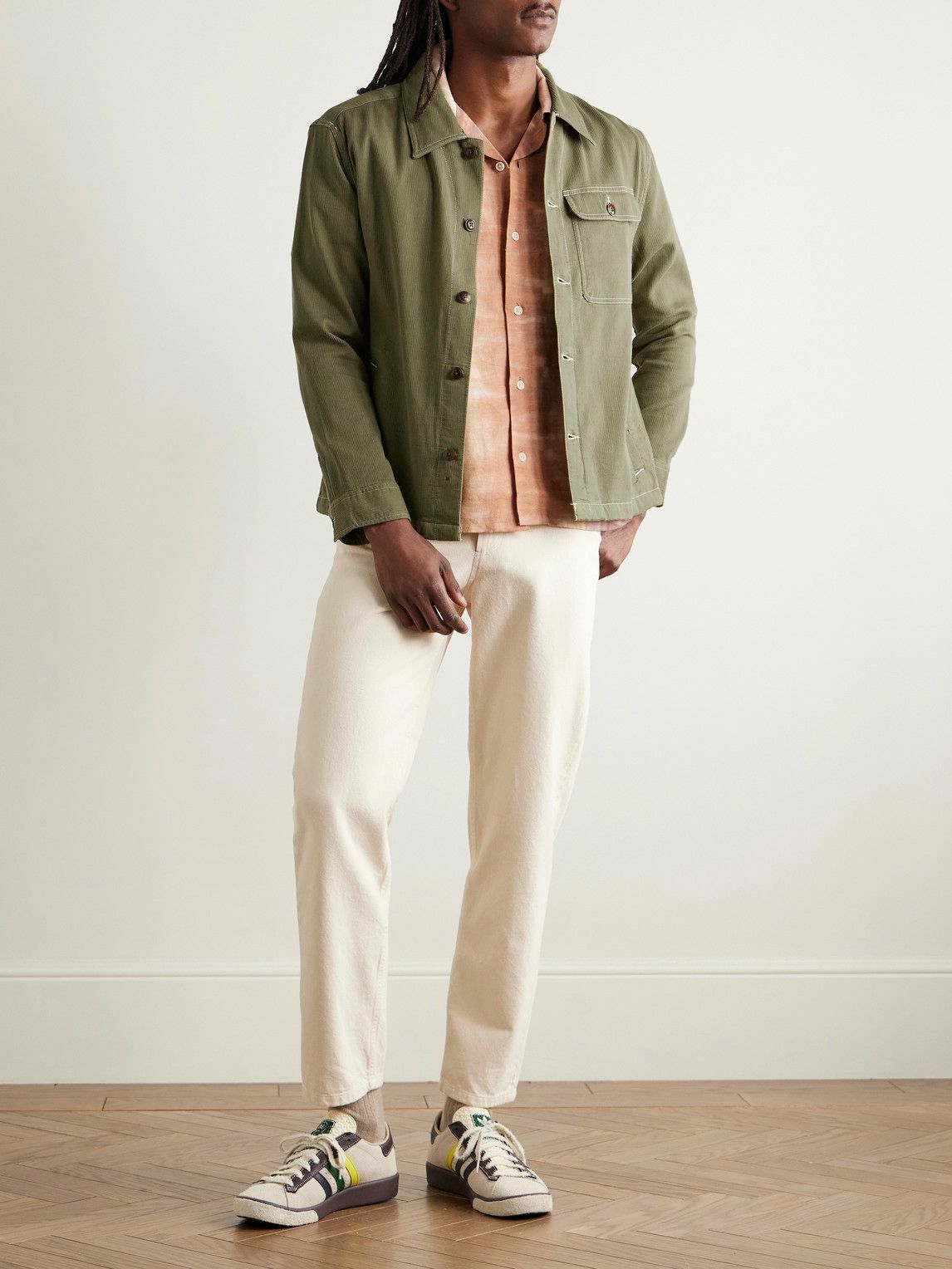 Corridor - Bedford Ribbed Cotton Overshirt - Green