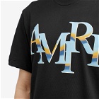 AMIRI Men's Chrome Staggered Logo T-Shirt in Black