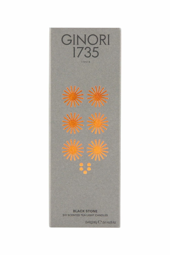 Photo: GINORI 1735 black stone scented tea light candles refill 