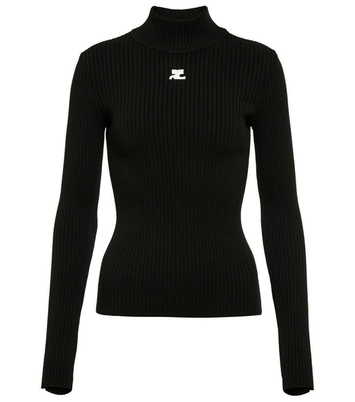 Courreges Women's Courrèges Rib Knit AC Classical Polo in Sky