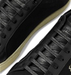 SAINT LAURENT - Court Classic SL/06 Leather-Trimmed Logo-Embroidered Distressed Canvas Sneakers - Black