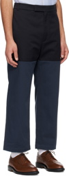 Thom Browne Black & Navy Paneled Trousers