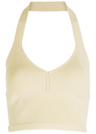 Wardrobe.nyc Ribbed Knit Crop top Cream