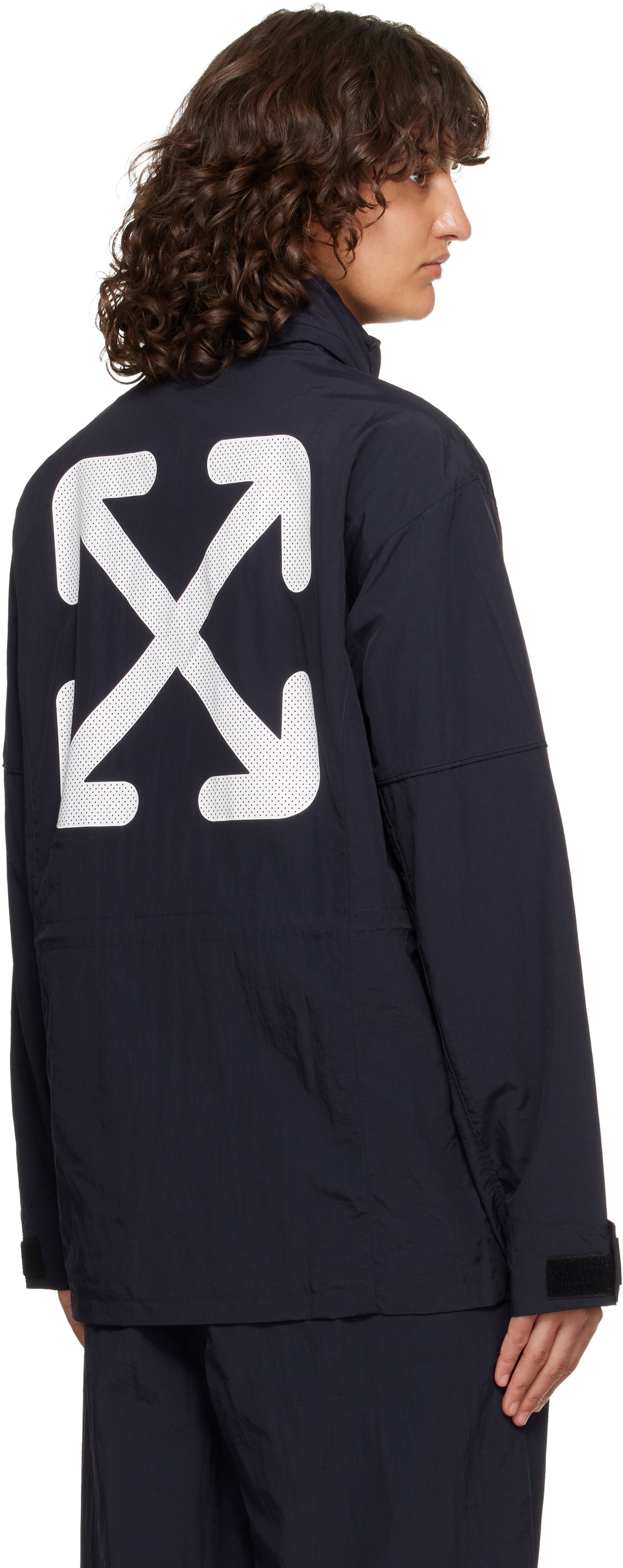 Off-White Navy Active Double Arrow Jacket