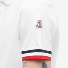 Moncler Men's Bold Tipped Sleeve Polo Shirt in White