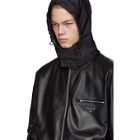 Prada Black Leather Triangle Jacket