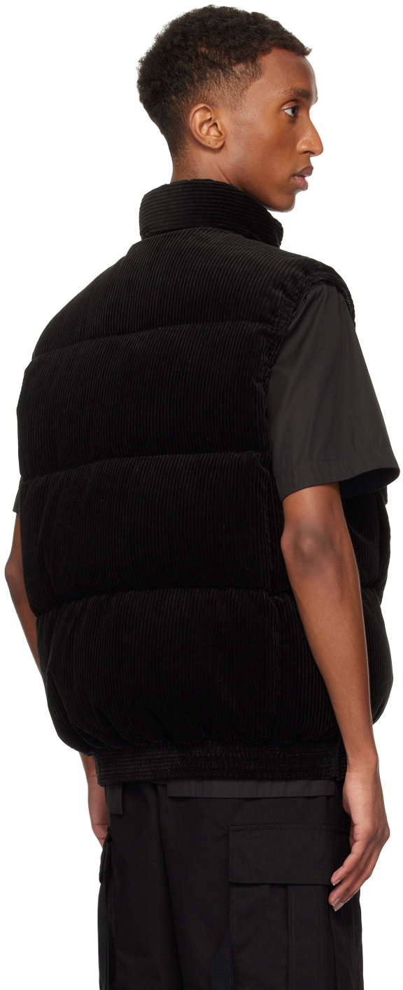 sacai Black Corduroy Down Vest Sacai