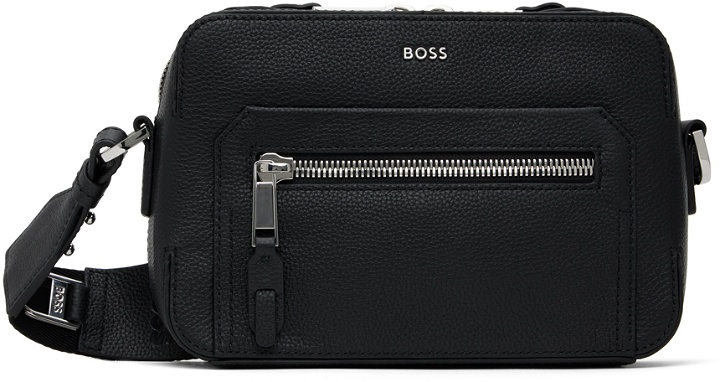 Photo: BOSS Black Leather Messenger Bag