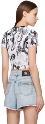 Versace Jeans Couture White & Black Watercolor Couture T-Shirt