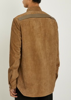 Rick Owens Suede Overshirt Brown