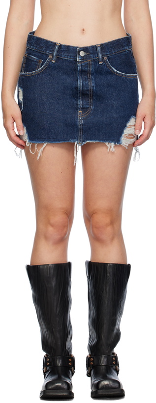 Photo: Acne Studios Blue Distressed Miniskirt