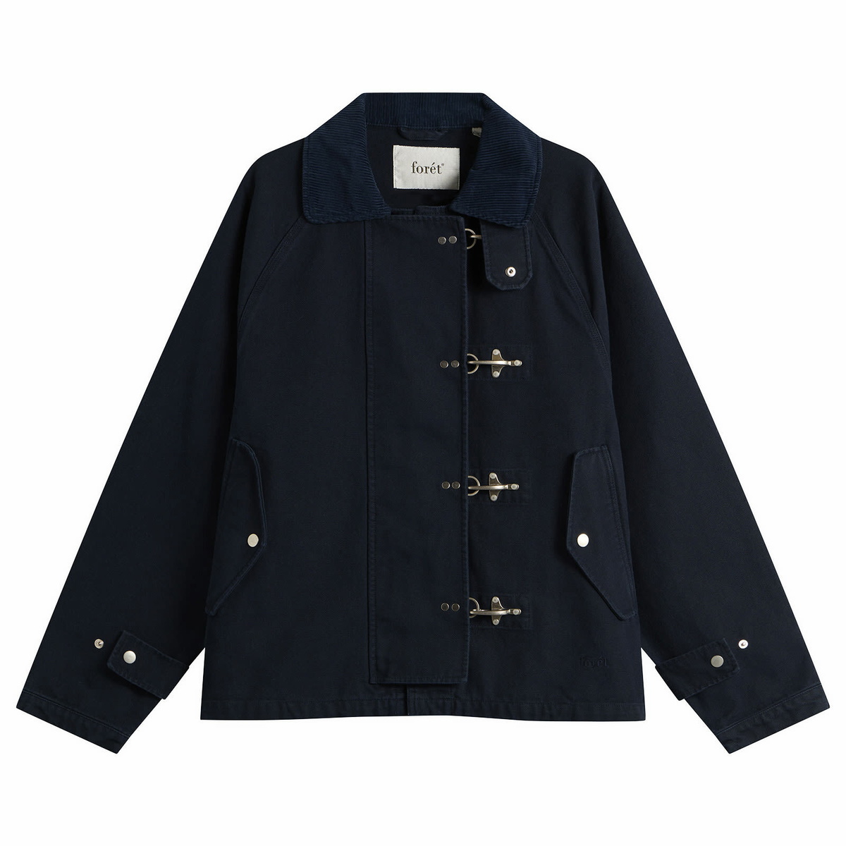 Foret Men's Cinder Clasp Canvas Jacket in Navy