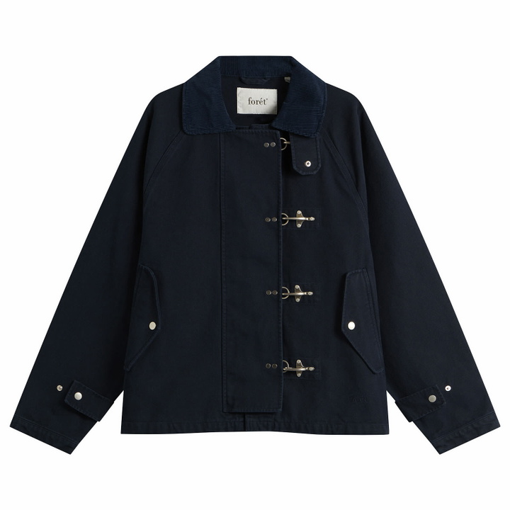 Photo: Foret Men's Cinder Clasp Canvas Jacket in Navy
