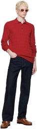Ghiaia Cashmere Red Spread Collar Polo