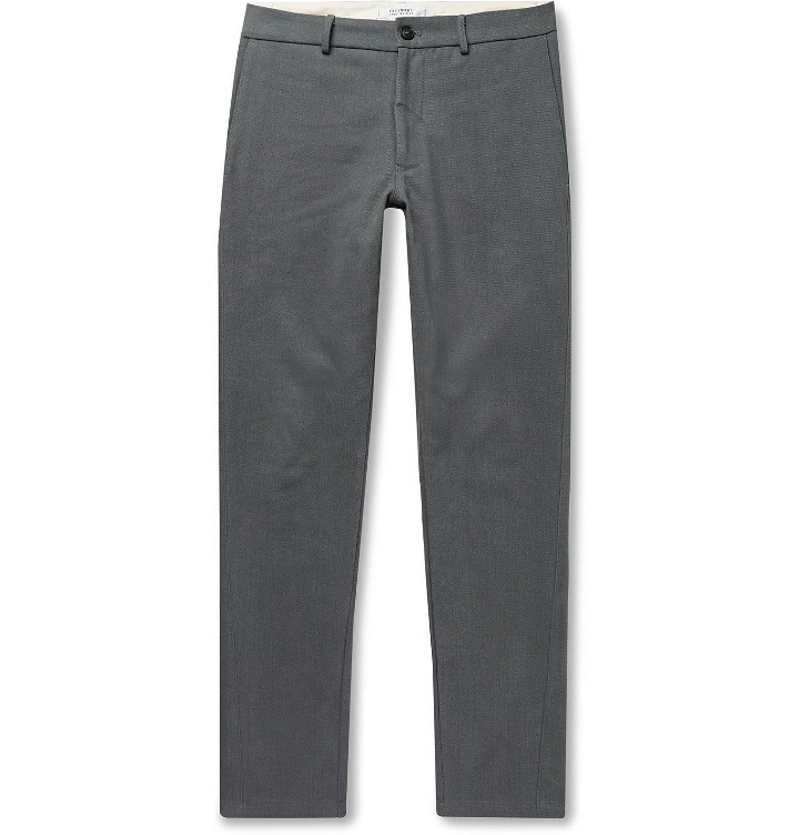Photo: Freemans Sporting Club - Slim-Fit Brushed Cotton-Twill Trousers - Gray