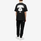 Men's AAPE Laser Foil Back Print Moon Face T-Shirt in Black