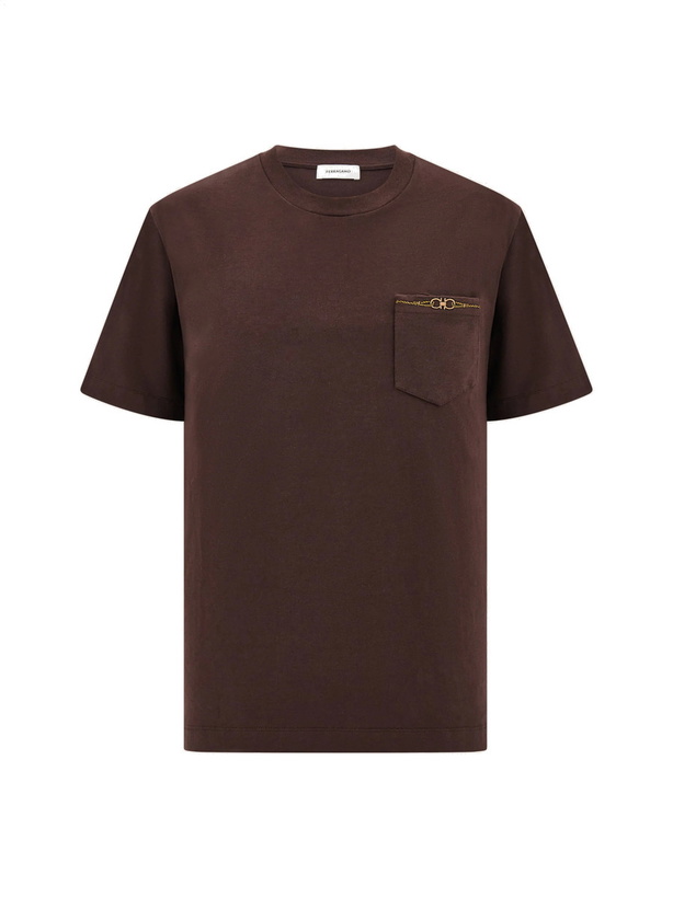 Photo: Ferragamo Mens Jersey T-shirt in Brown