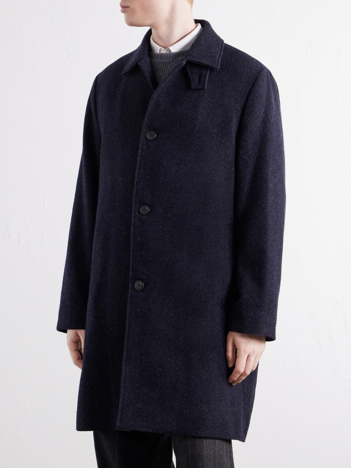 Sunspel - Wool-Tweed Coat - Blue