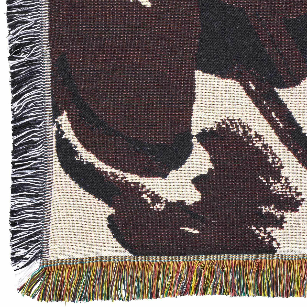 ferm LIVING Cilla Tapestry Blanket in Off-White/Dark Grape 