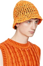 AGR Orange Crochet Bucket Hat