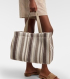 Brunello Cucinelli Monili Medium striped raffia tote bag