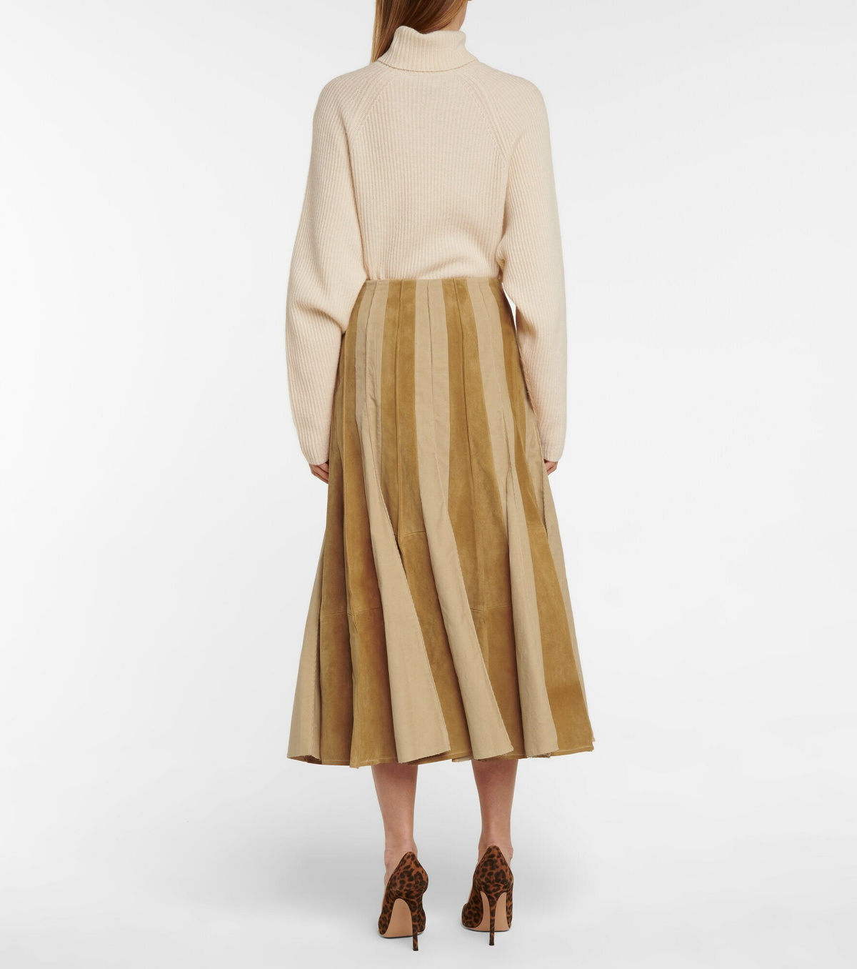 Gabriela Hearst - Ernst suede and cotton midi skirt Gabriela Hearst