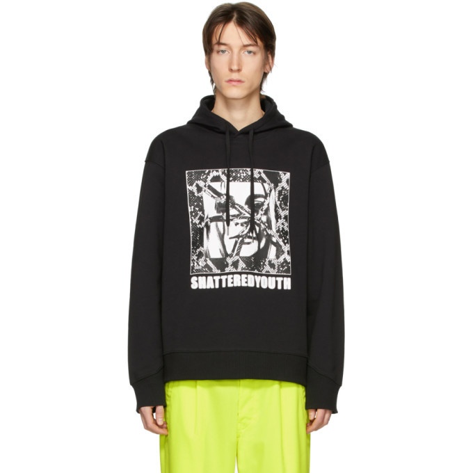 Nomenklatura Studio SSENSE Exclusive Black Shattered Youth Face Hoodie ...