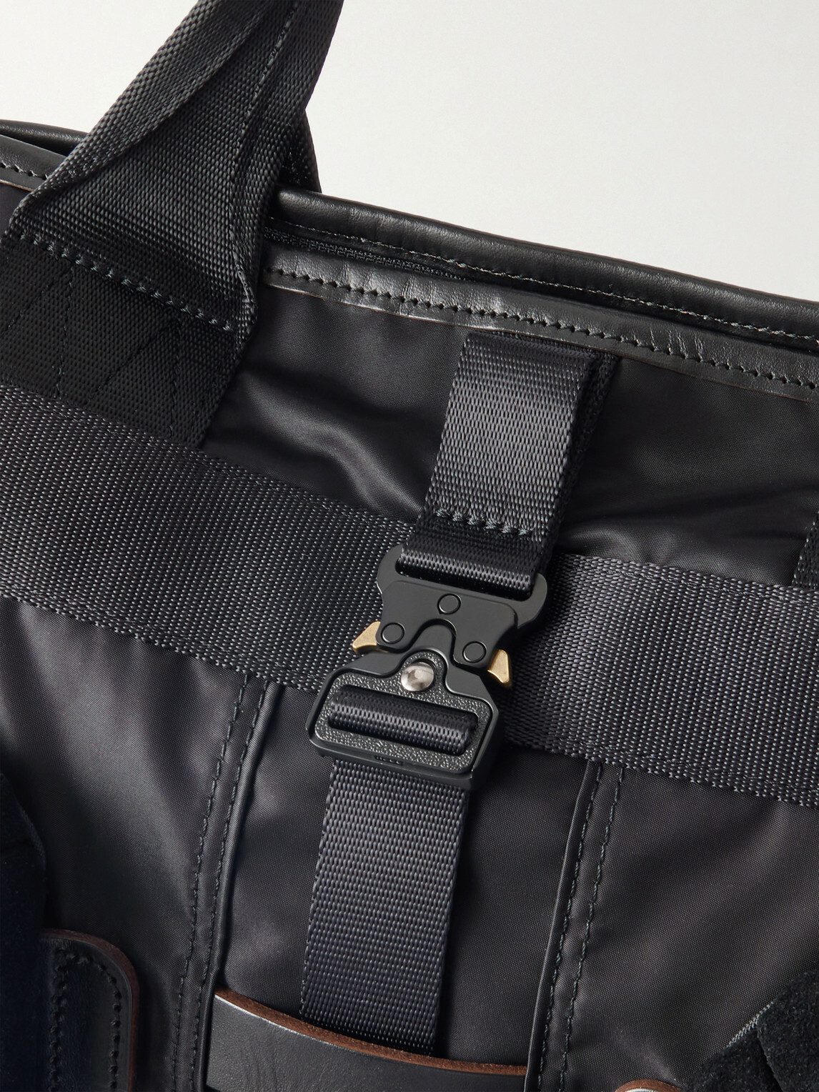 Master-Piece - Helmet Suede and Leather-Trimmed Shell Messenger Bag
