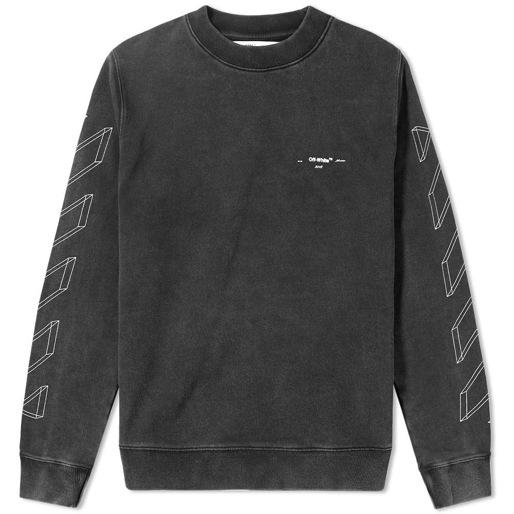 トップス OFF-white 3D diagonal logo crewneck Off-White Diagonal 3D Line Crew Sweat Black Off-White