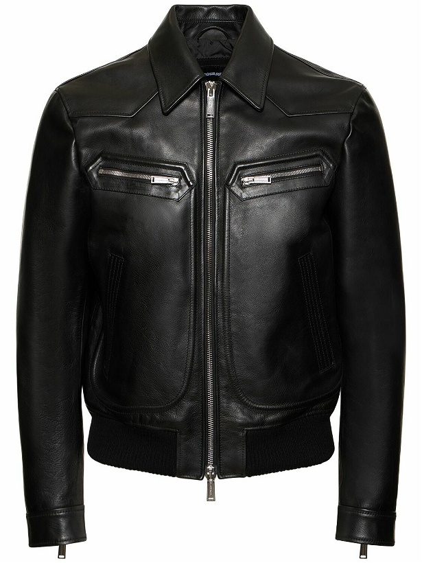 Photo: DSQUARED2 - Vintage-style Leather Jacket