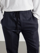 Maison Margiela - Straight-Leg Virgin Wool Drawstring Trousers - Blue