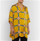 Gucci - Oversized Camp-Collar Printed Crinkled-Voile Shirt - Yellow