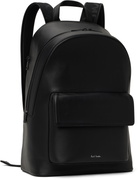 Paul Smith Black Straw-Grain Embossed Leather Backpack