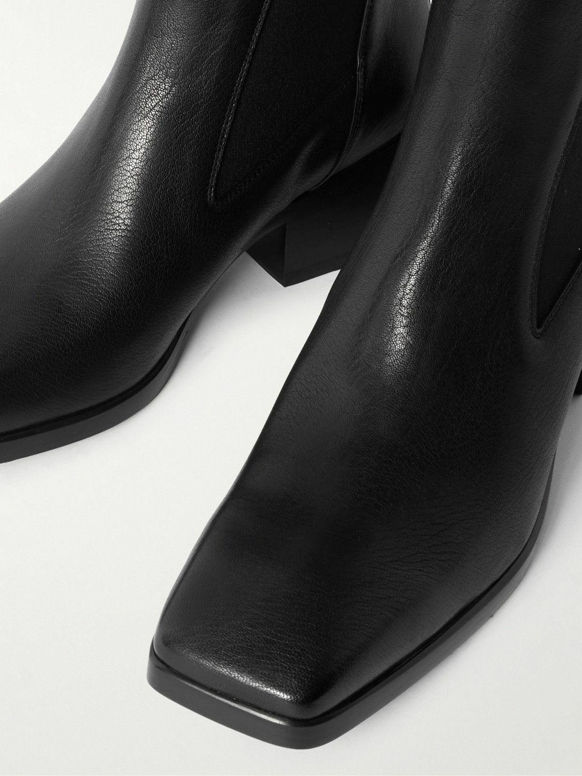 Rick Owens - Waxed-Leather Chelsea Boots - Black