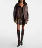 Nour Hammour Jonah pleated leather shorts