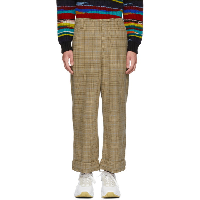 Photo: Acne Studios Beige and Blue Checkered Trousers