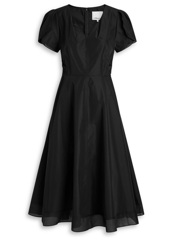 Photo: 3.1 Phillip Lim Soft Tulip Cotton-blend Midi Dress Black