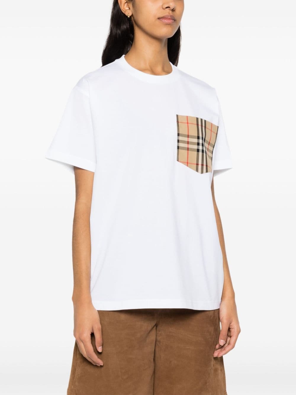 Tシャツ・カットソー Burberry FW24 Check shirt (8098844 SANDIPCHECK) BURBERRY - Check Pocket Cotton T-shirt Burberry