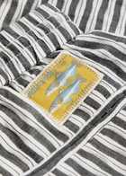 Percival Aegean Striped Cotton Shorts Black