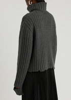 Helmut Lang Ribbed Wool-blend Jumper Charcoal