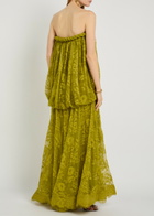 Zimmermann Luna Strapless Lace Gown Olive