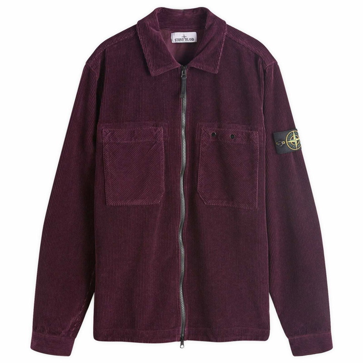 Photo: Stone Island Men's Corduroy Overshirt in Dark Burgundy