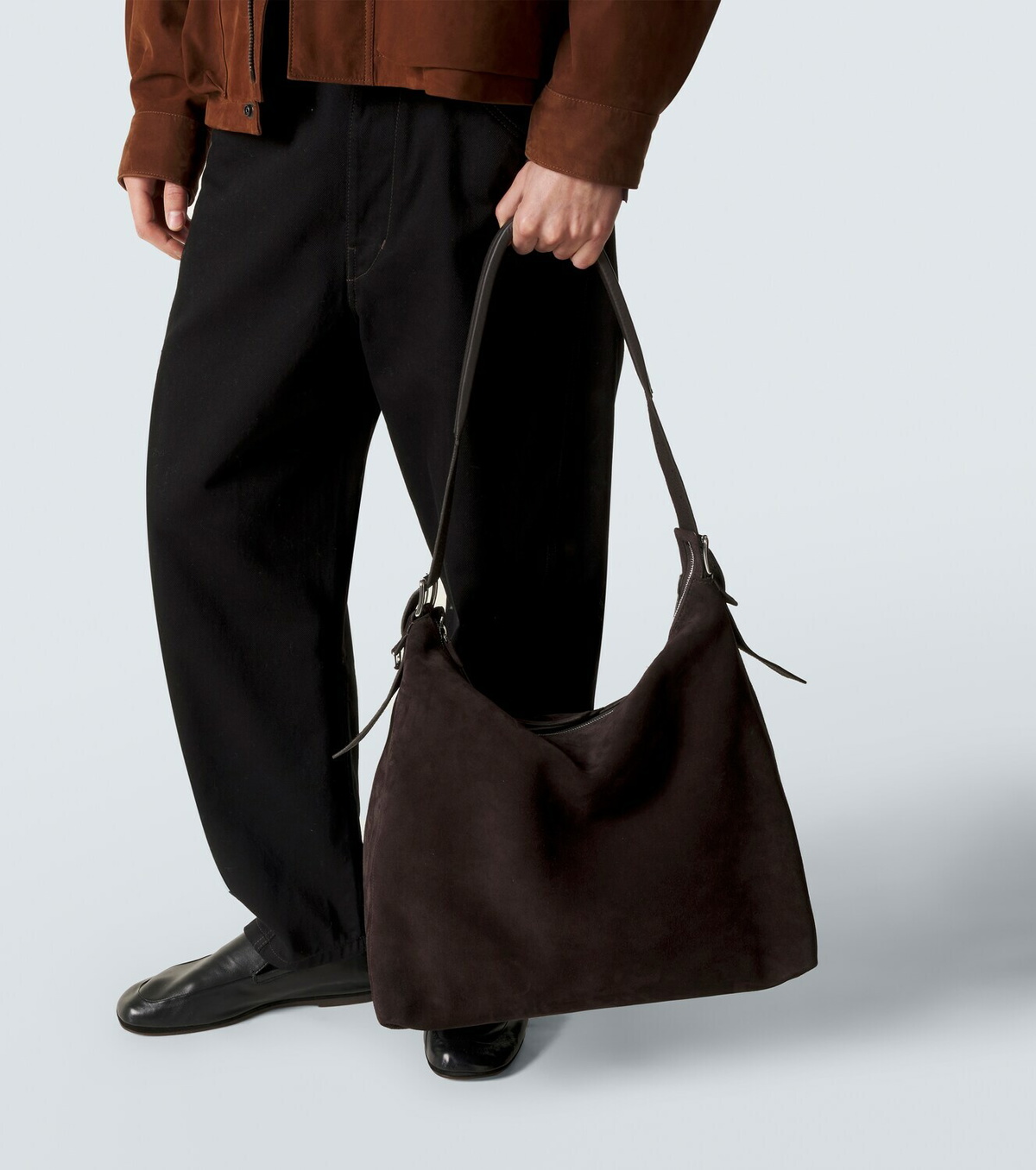 Lemaire Belted suede shoulder bag