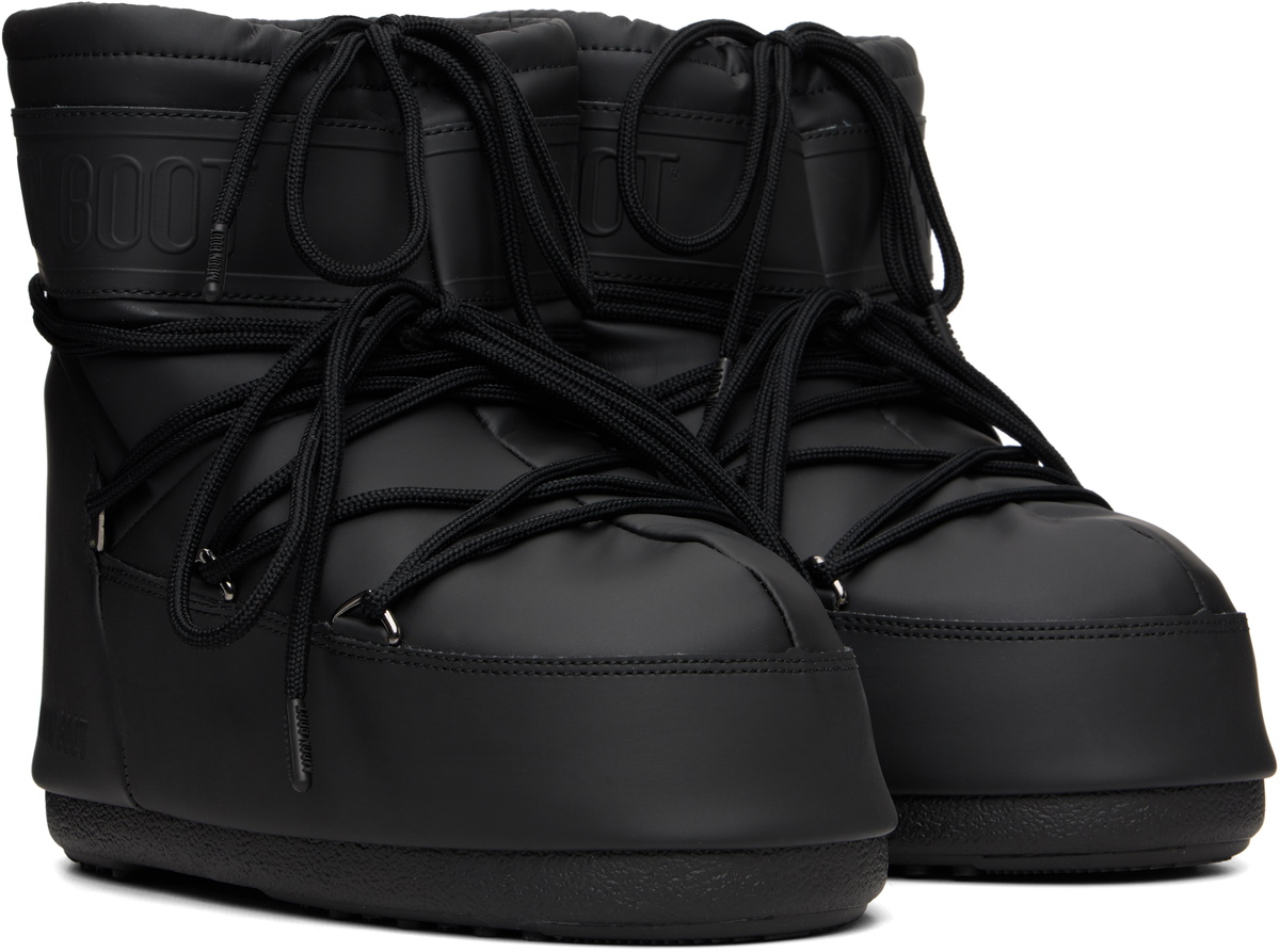 Moon Boot Black Icon Low Rubber Boots