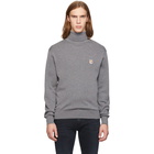 Maison Kitsune Grey Fox Head Turtleneck Sweater