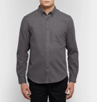 Club Monaco - Slim-Fit Button-Down Collar Double-Faced Cotton Shirt - Dark gray