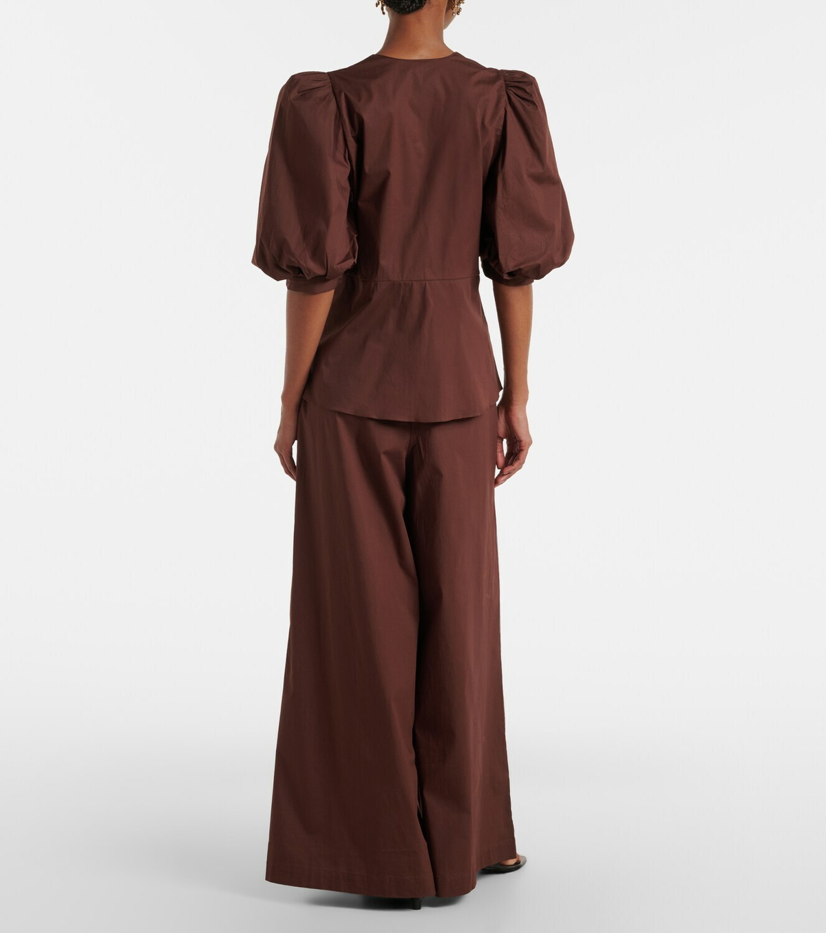 Adriana Degreas Cotton-blend wide-leg pants